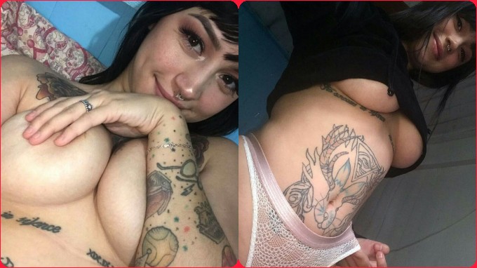 Morra tatuada de Onlyfans masturbándose y enseñando su panochita bien mojada pack y vídeos